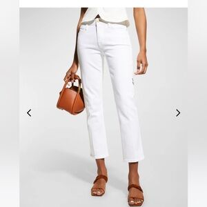 Frame Le High Straight Blanc Denim Jeans